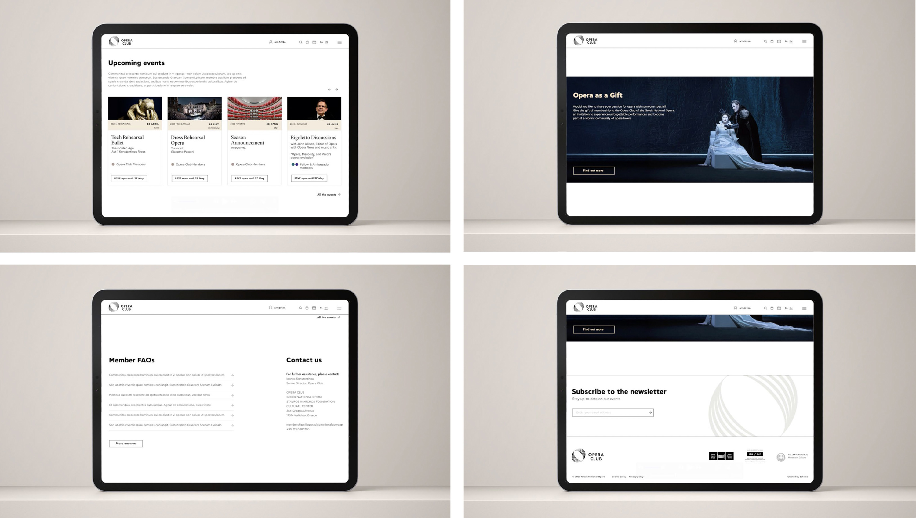 Dimitra Chrona Opera Club ? Greek National Opera schema design Greek National Opera Visual identity Membership Programme Website Digital 7